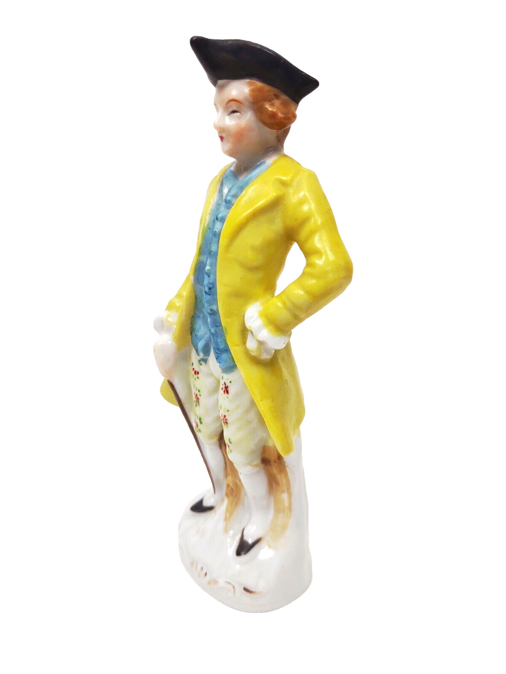 Vintage Occupied Japan Porcelain Figurine Colonial Man Long Coat Hand Painted